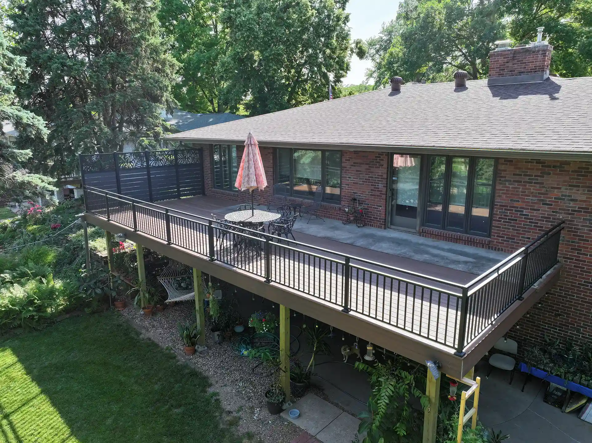 Photo of a raised deck with dryspace underneath.