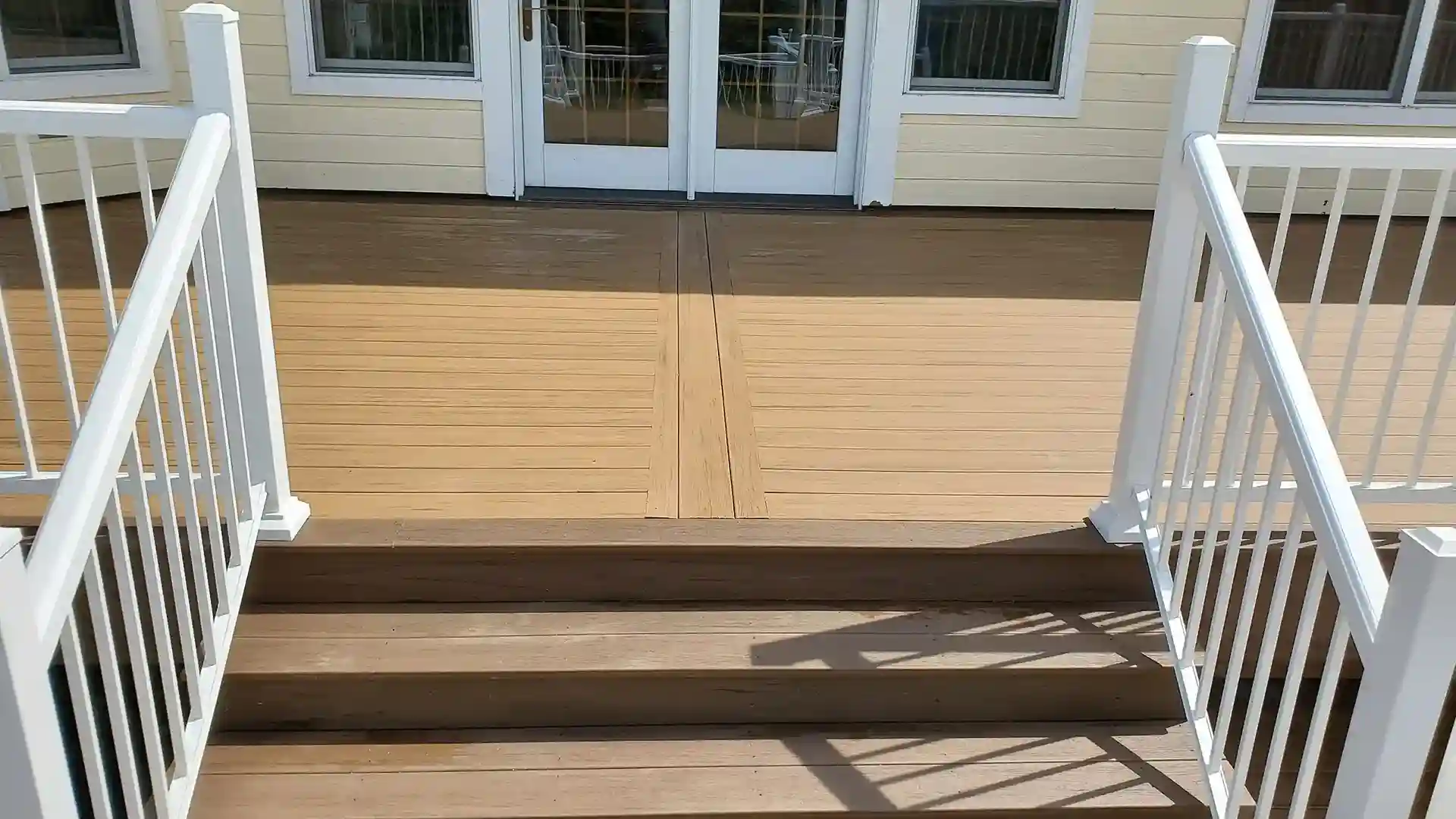 Photo of elevated covered deck built with TimberTech decking